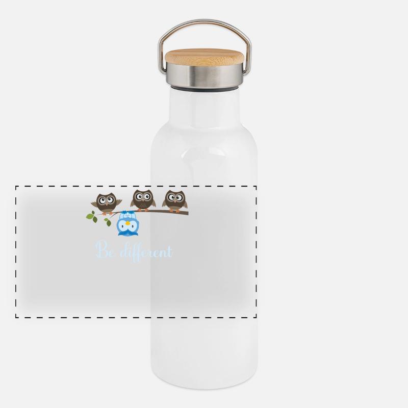 Be Different Owl Panoramic Thermal Bottle with Bamboo Lid