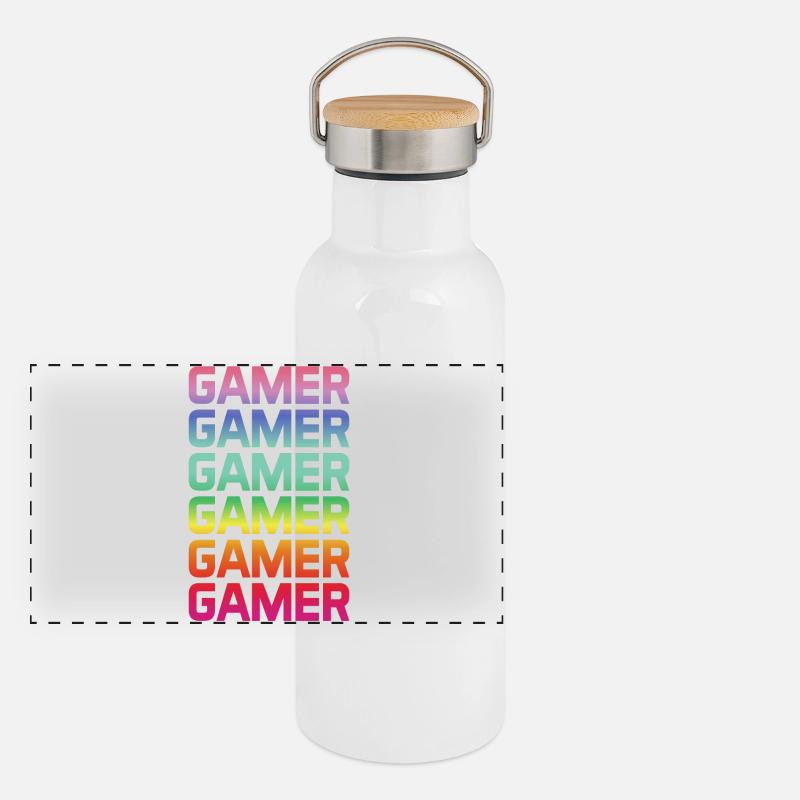 Gamer Rainbow Multiple Gourde isotherme avec bouchon en bambou