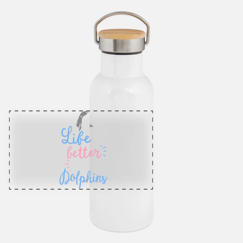 Dauphin Gourde isotherme avec bouchon en bambou