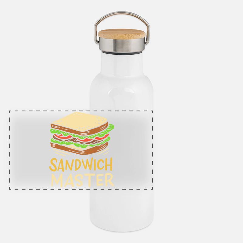 Sandwich Panorama Thermosflasche mit Bambusdeckel