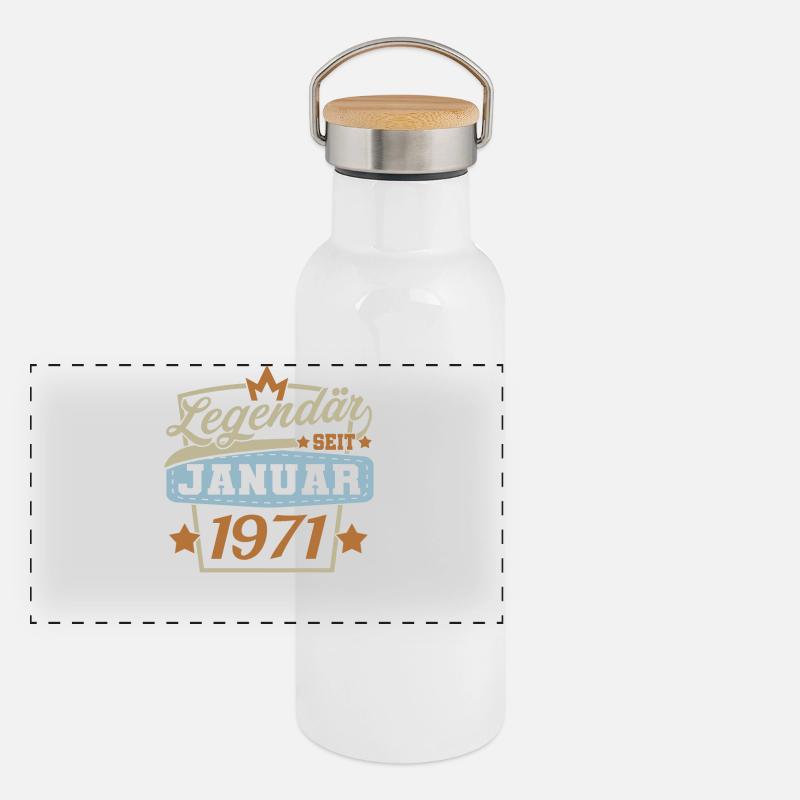 januar 1971 Geburtstag Geschenkideen Panorama Thermosflasche mit Bambusdeckel