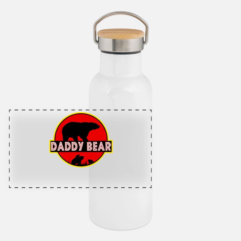 Papa Bär Panorama Thermosflasche mit Bambusdeckel