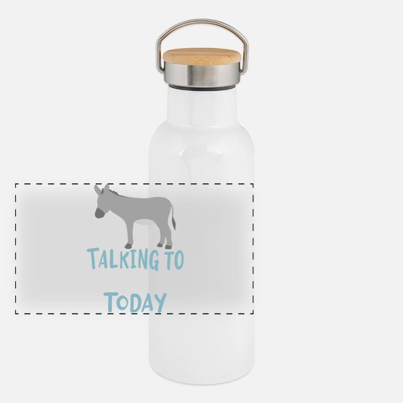 Esel Panorama Thermosflasche mit Bambusdeckel