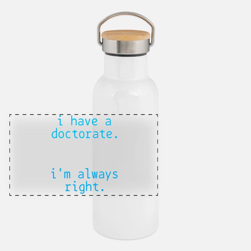 PhD Doctor Panoramic Thermal Bottle with Bamboo Lid