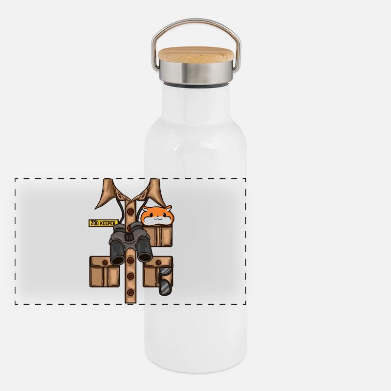 Tierpfleger Savanne Afrika Panorama Thermosflasche mit Bambusdeckel