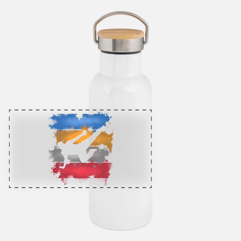 Panorama Thermosflasche mit Bambusdeckel