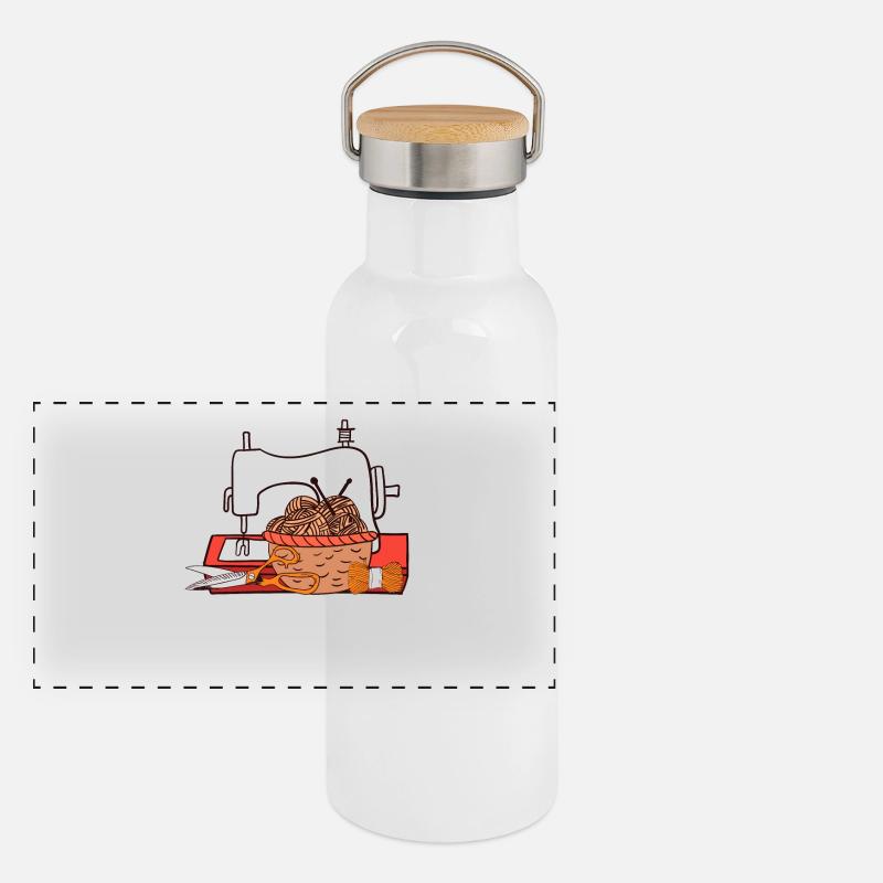 Sewing & Knitting Hobby Craft Design Panoramic Thermal Bottle with Bamboo Lid