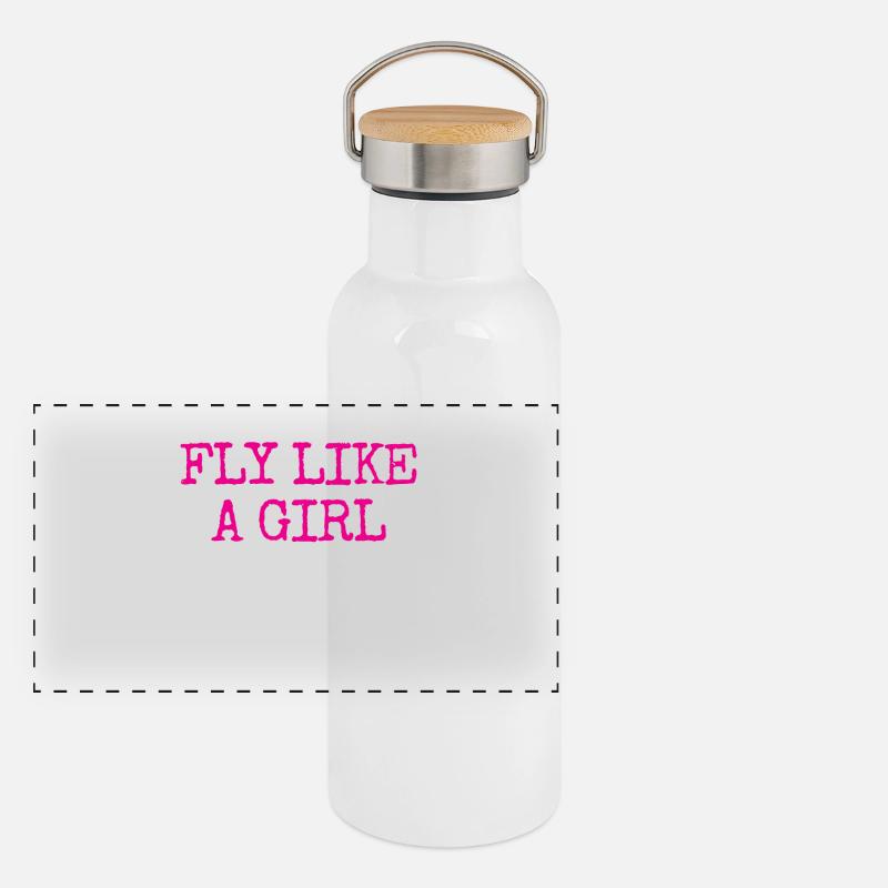 Pilot Aviation Flying Panoramic Thermal Bottle with Bamboo Lid