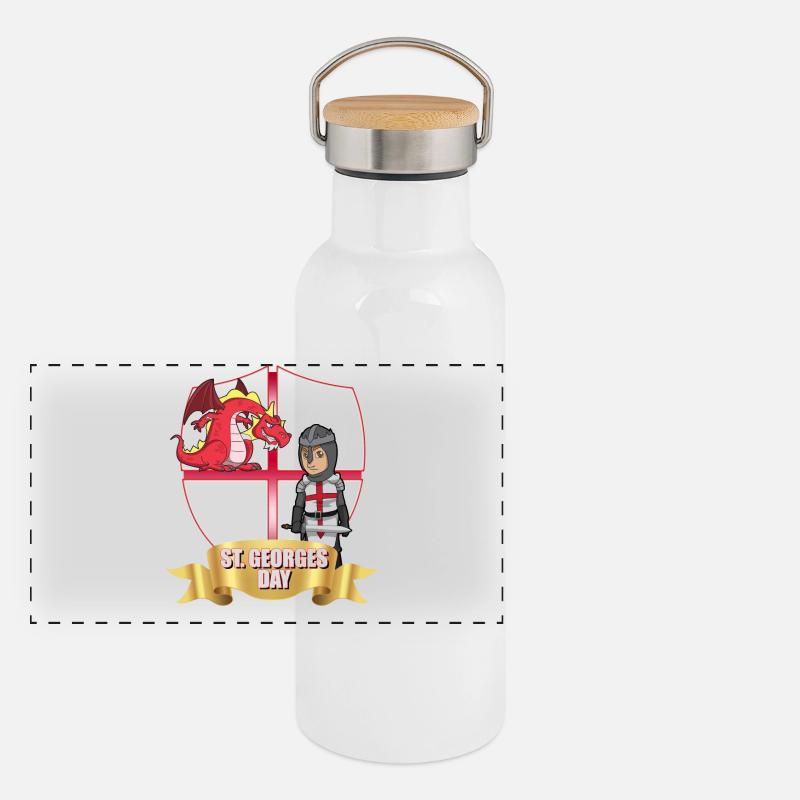 St George Day Dragon Knight Panoramic Thermal Bottle with Bamboo Lid