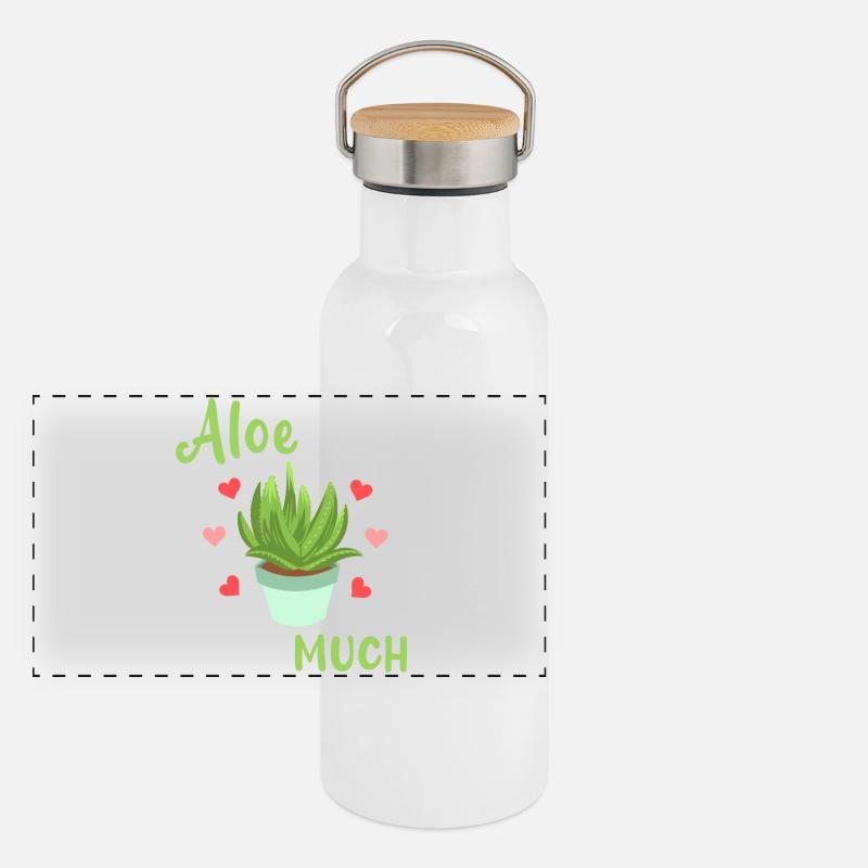 Aloe Vera Succulents Panoramic Thermal Bottle with Bamboo Lid
