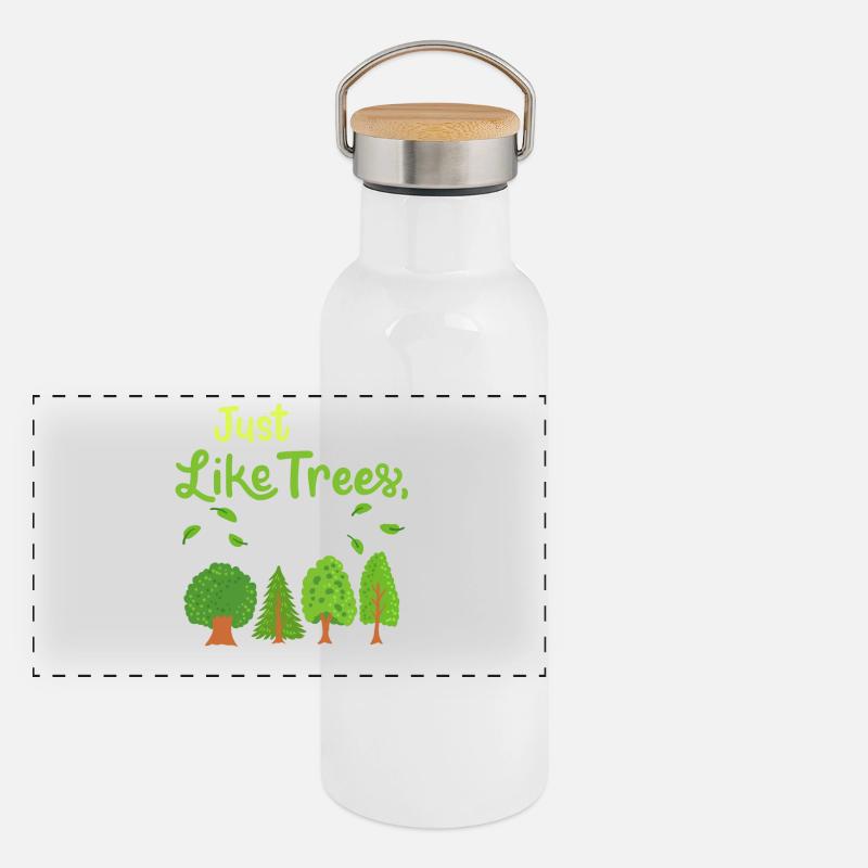 Trees Forest Panoramic Thermal Bottle with Bamboo Lid