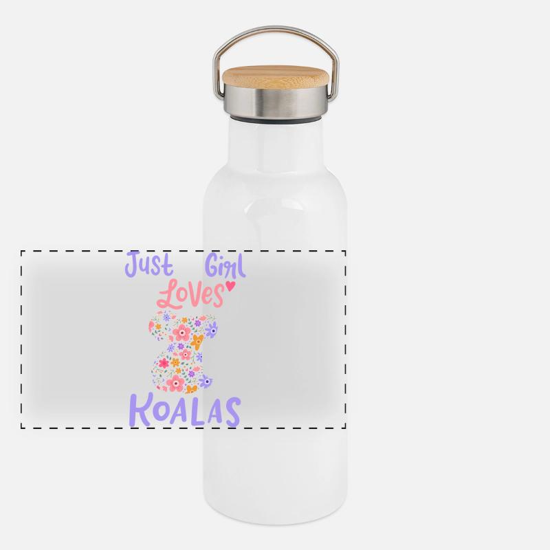 Koala Australier Koala-Liebhaber Panorama Thermosflasche mit Bambusdeckel