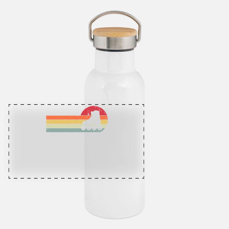 Inline Skates Panorama Thermosflasche mit Bambusdeckel