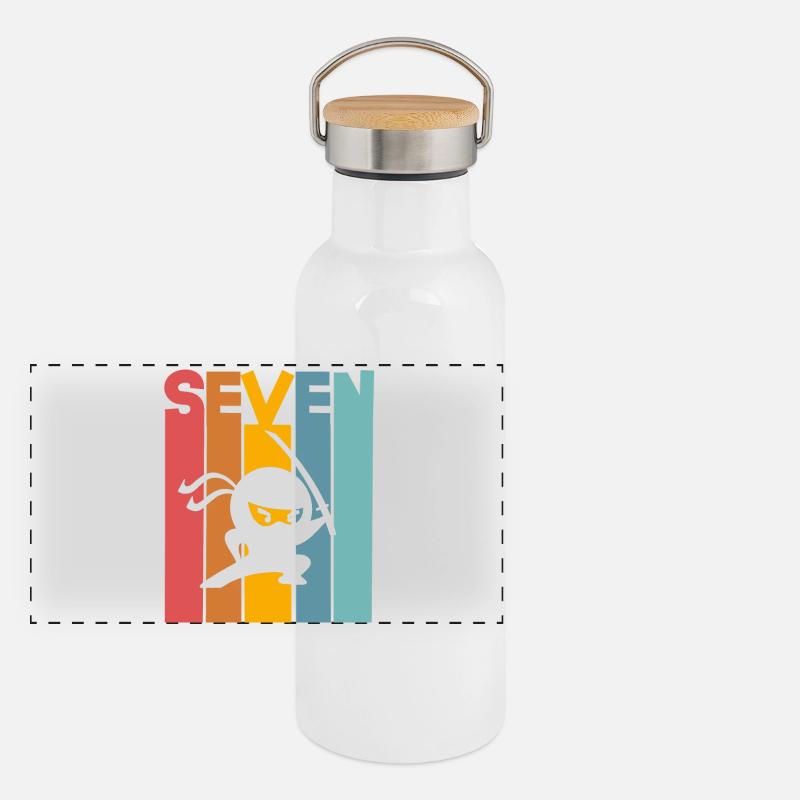Ninja 7th Birthday Kids Panoramic Thermal Bottle with Bamboo Lid