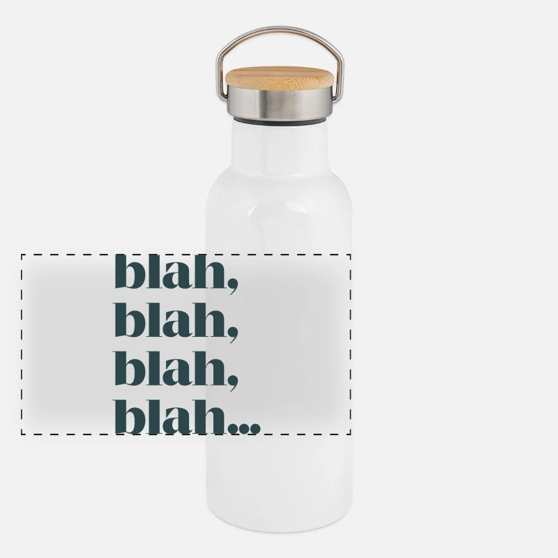 Blah blah blah Panoramic Thermal Bottle with Bamboo Lid