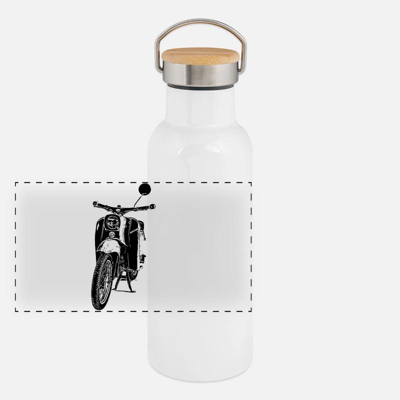 Schwalbe Moped Panorama Thermosflasche mit Bambusdeckel