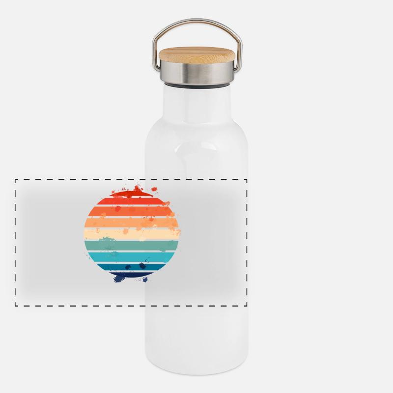 Splatter Retro Sunset Panoramic Thermal Bottle with Bamboo Lid