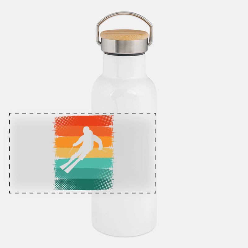 Ski Panoramic Thermal Bottle with Bamboo Lid