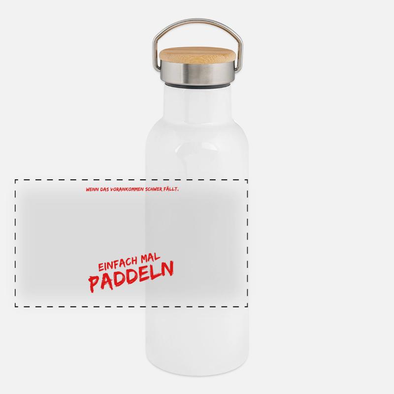 paddeln und surfen Panorama Thermosflasche mit Bambusdeckel