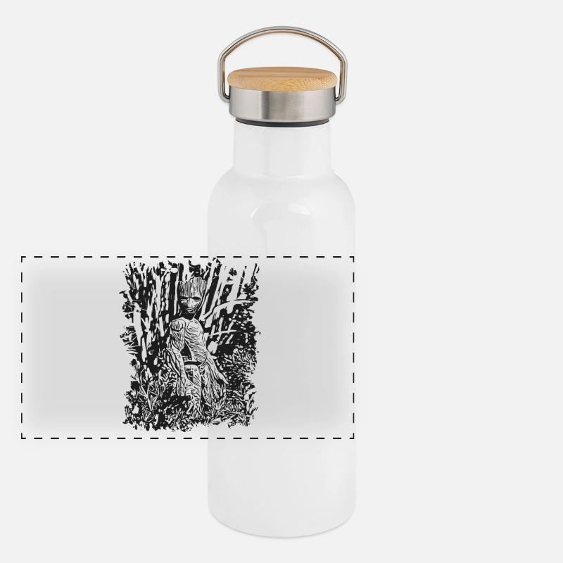 GROOT - Schlecht gelaunter Rächer - Wurzelmännlein Panorama Thermosflasche mit Bambusdeckel