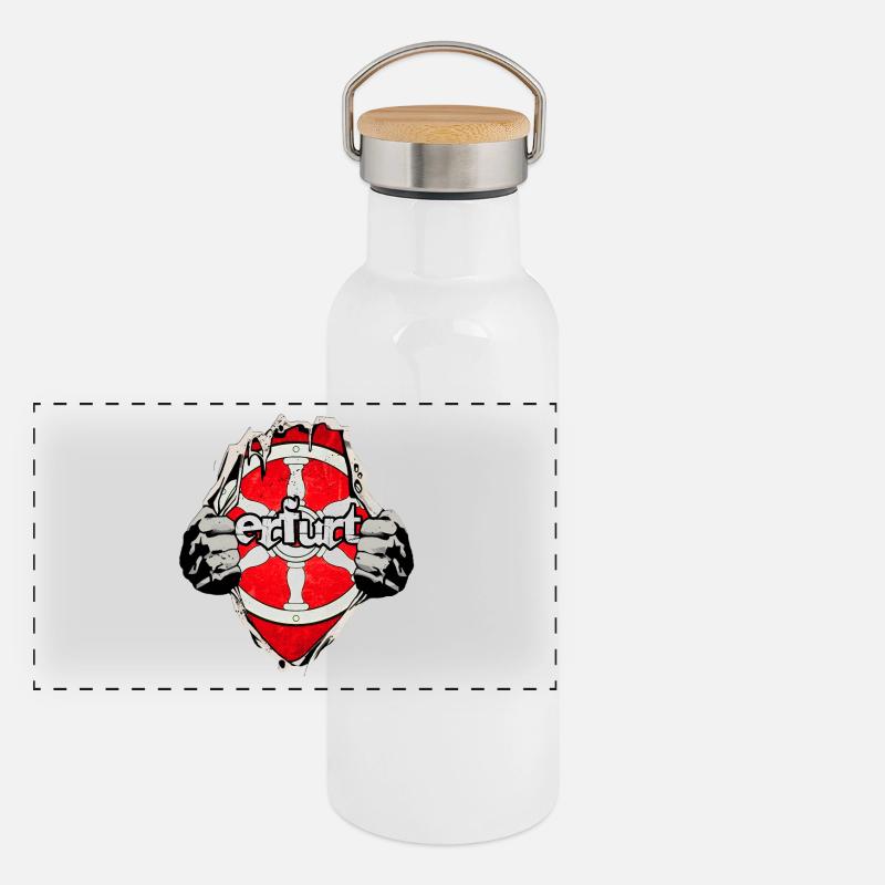 Erfurt unterm Shirt Panorama Thermosflasche mit Bambusdeckel
