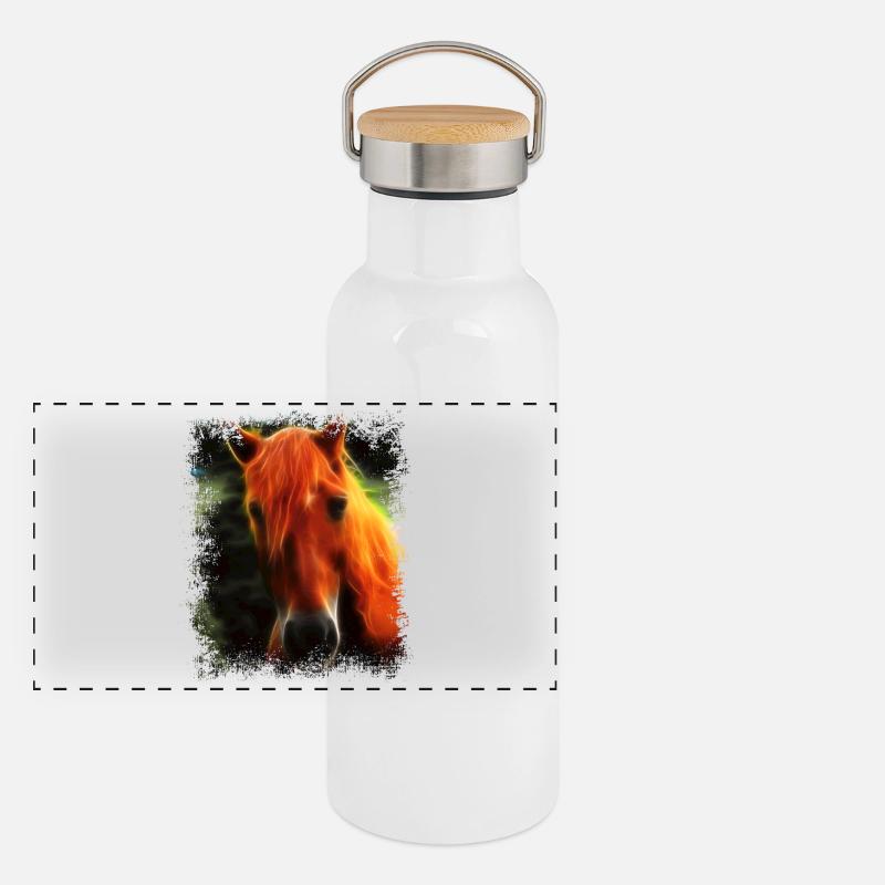 Cheval Cheval Sauvage Gourde isotherme avec bouchon en bambou