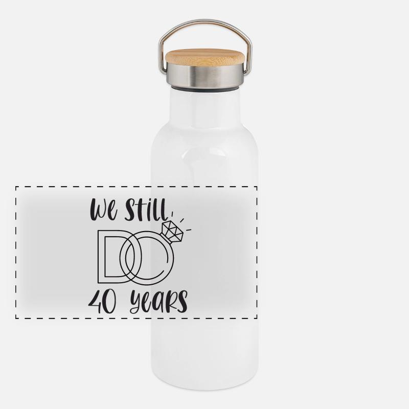 40. Hochzeitstag Rubinhochzeit Hochzeit Geschenk Panorama Thermosflasche mit Bambusdeckel