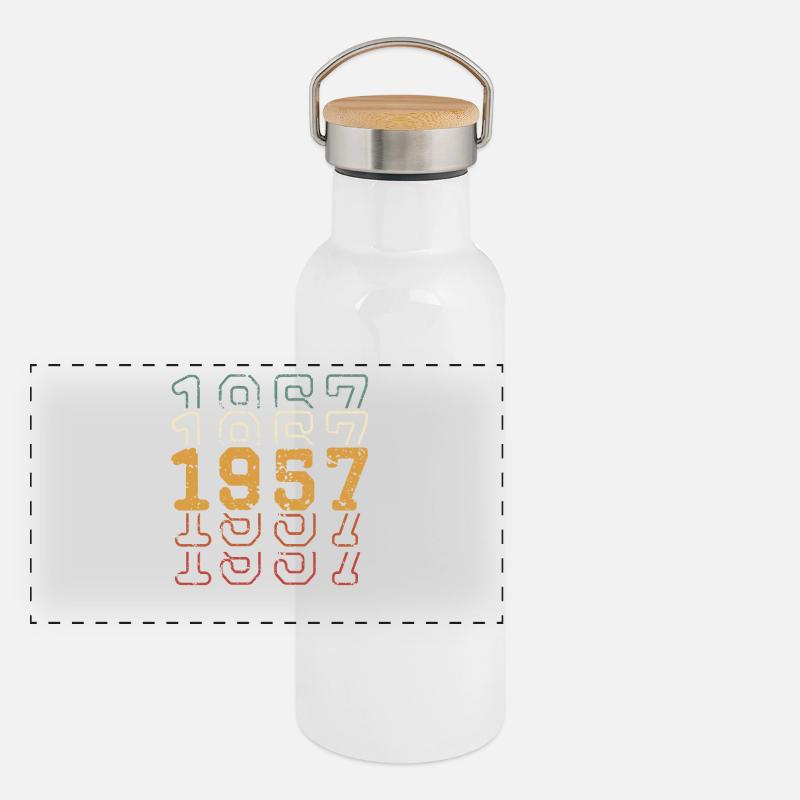 1957 Gourde isotherme avec bouchon en bambou