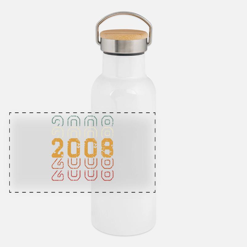 Panorama Thermosflasche mit Bambusdeckel