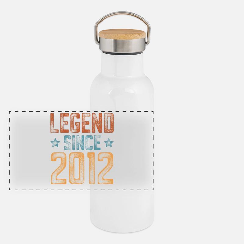 2012 Geboren Geburtsjahr Geburtstag Panorama Thermosflasche mit Bambusdeckel