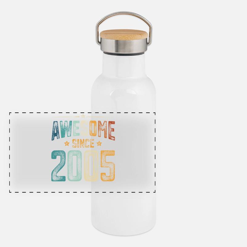 2005 Naissance Année de naissance Gourde isotherme avec bouchon en bambou