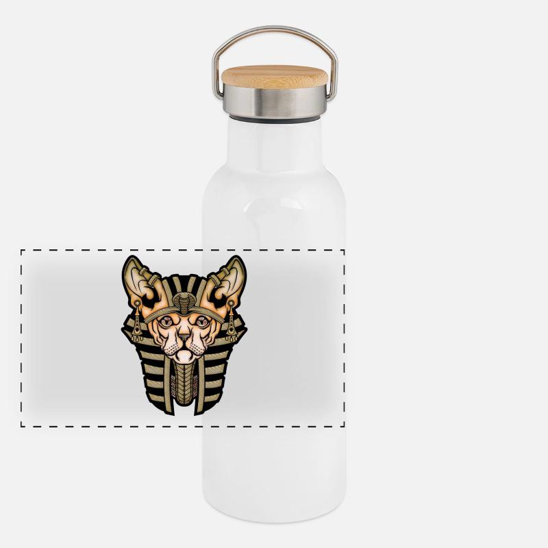 Chat mignon Gourde isotherme avec bouchon en bambou