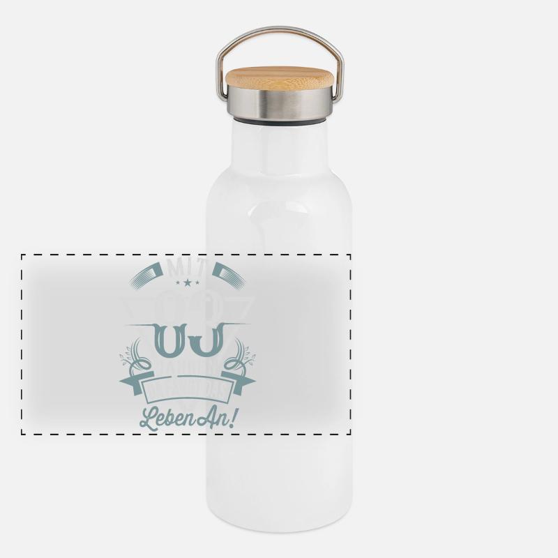 83. Geburtstag Da Fängt Das Leben An Panorama Thermosflasche mit Bambusdeckel