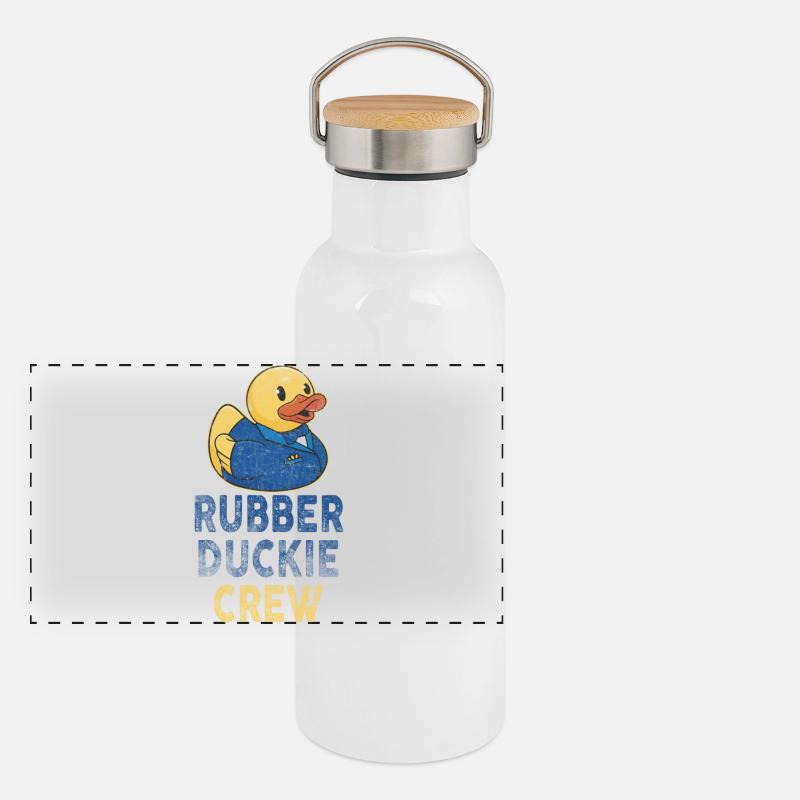 Rubber Duck Rubber Duckie Crew Panoramic Thermal Bottle with Bamboo Lid