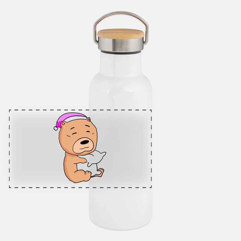 Hund Hunderasse Chow Chow Panorama Thermosflasche mit Bambusdeckel