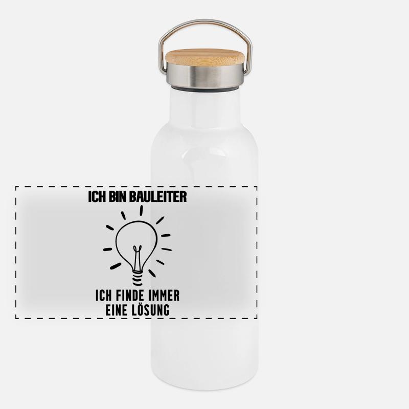 Bauleiter Panorama Thermosflasche mit Bambusdeckel