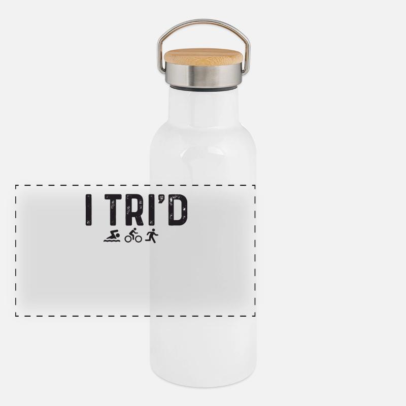 I Tri’d Triathlon Gourde isotherme avec bouchon en bambou