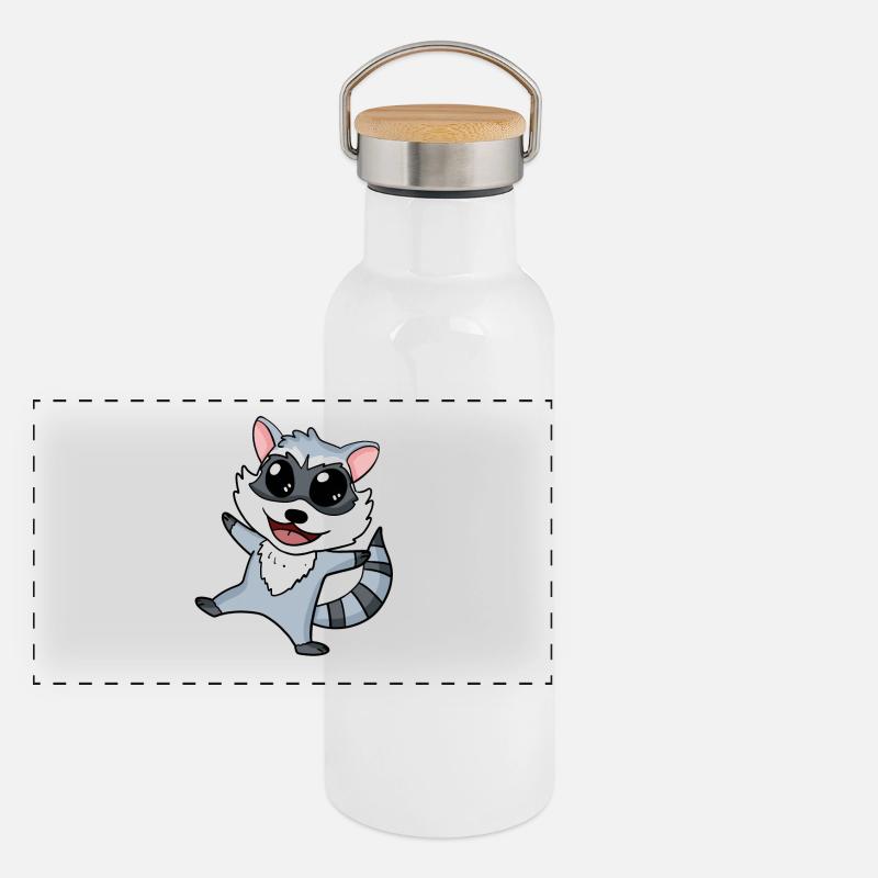 Raton laveur Gourde isotherme avec bouchon en bambou