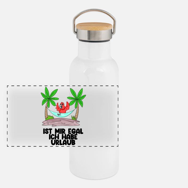 Urlaub Panorama Thermosflasche mit Bambusdeckel