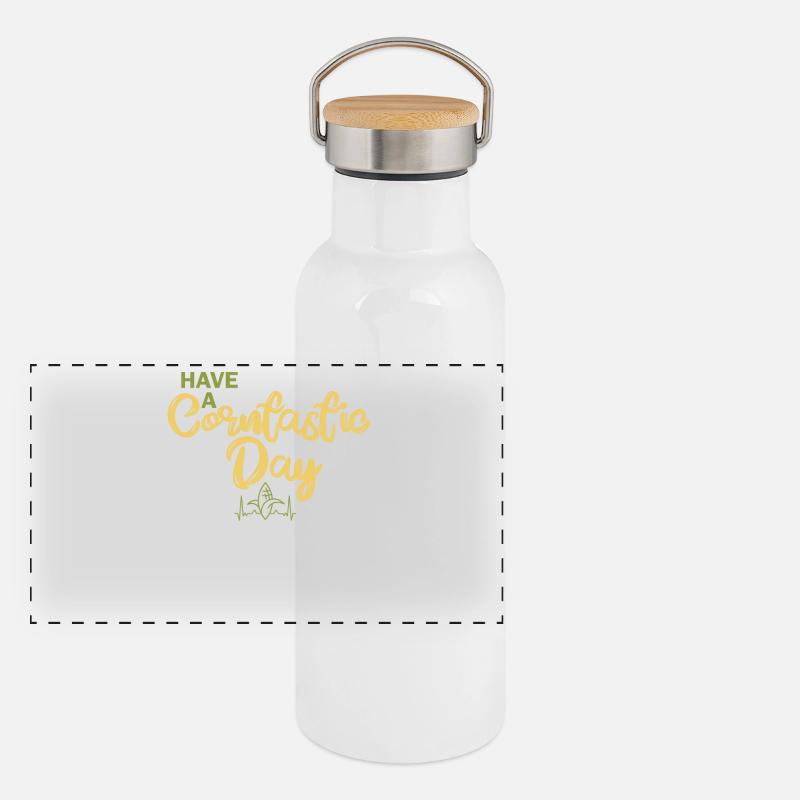 Habt Einen Korntastischen Tag Panorama Thermosflasche mit Bambusdeckel