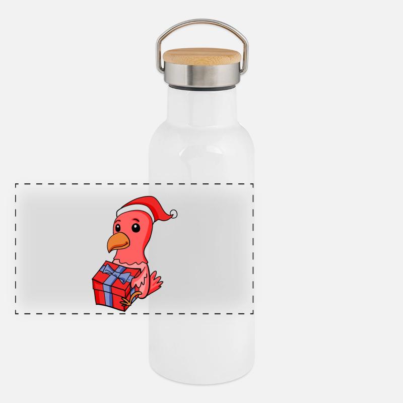 Poulet de Noël Bébé avec cadeau Gourde isotherme avec bouchon en bambou