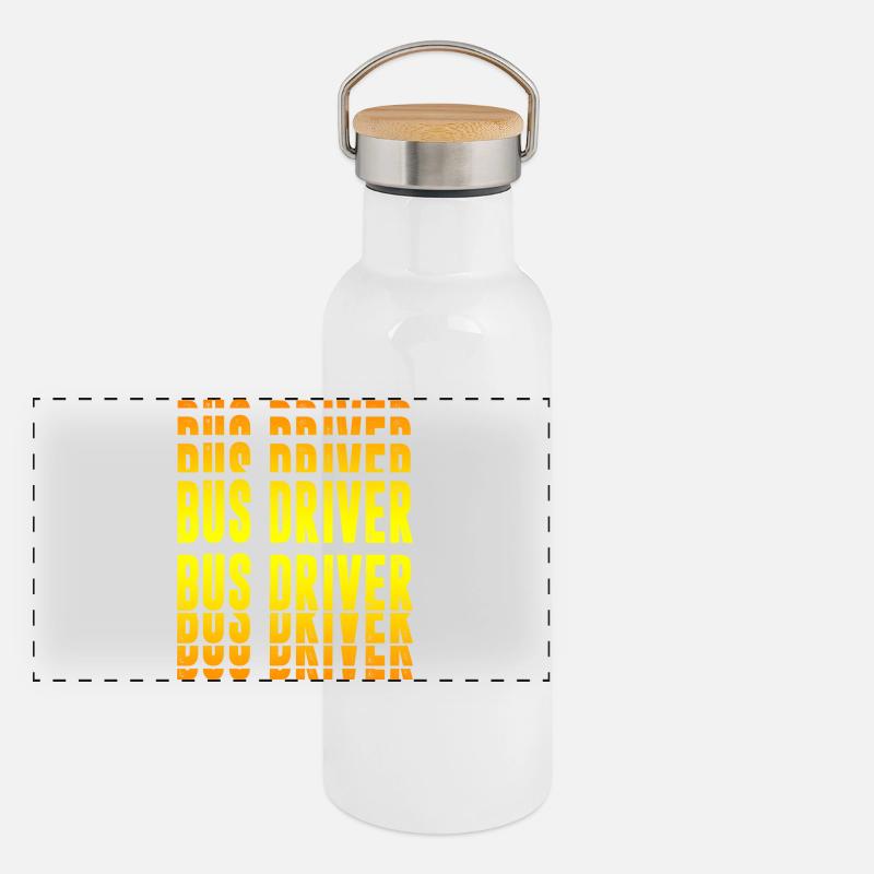 Busfahrer Design Panorama Thermosflasche mit Bambusdeckel
