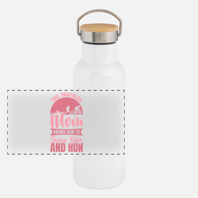 Triathlete Mom Panoramic Thermal Bottle with Bamboo Lid