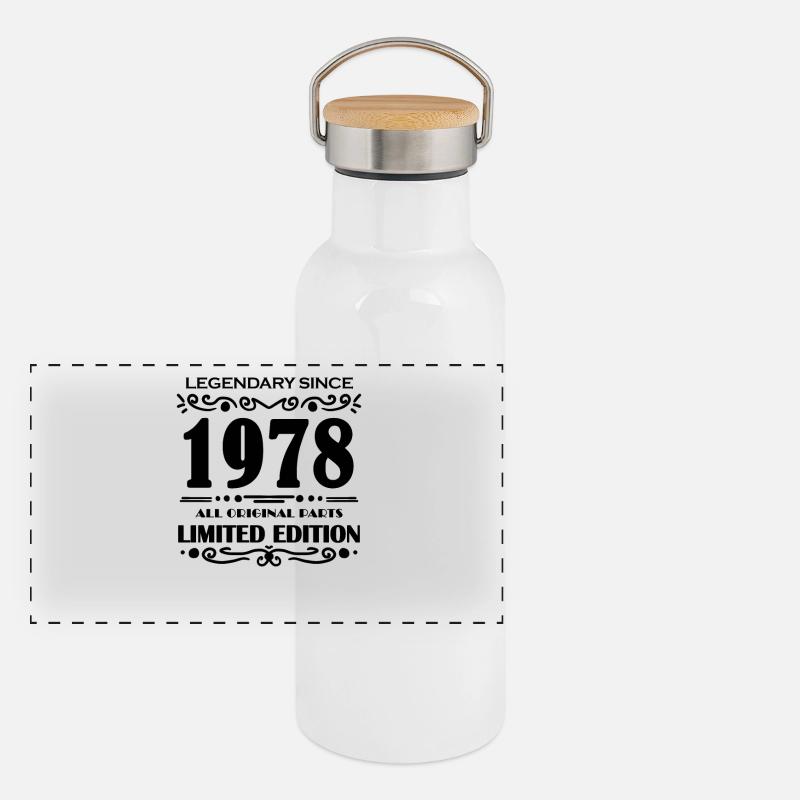 Année de construction 1978 - né en 1978 Gourde isotherme avec bouchon en bambou