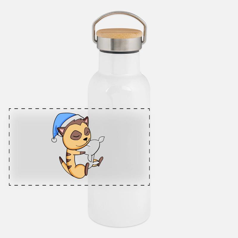 Erdmännchen Panorama Thermosflasche mit Bambusdeckel