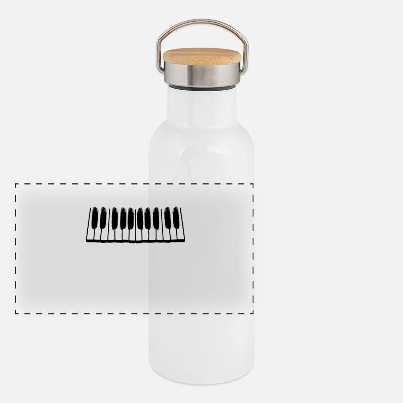 Touches de piano Gourde isotherme avec bouchon en bambou