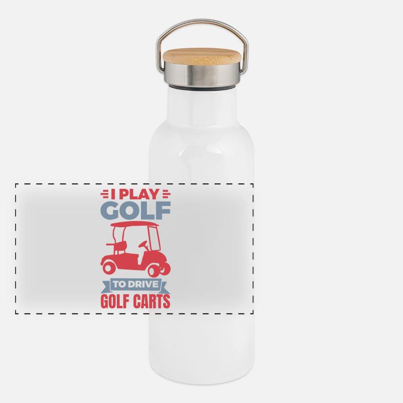 Golf Cart Joke Panoramic Thermal Bottle with Bamboo Lid
