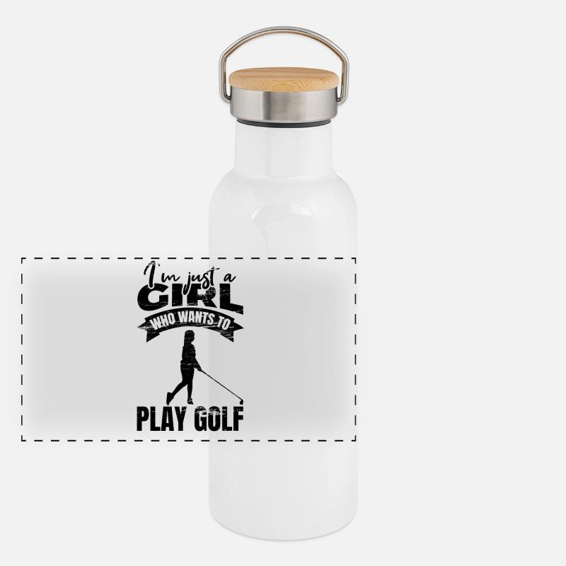 Golfer Panoramic Thermal Bottle with Bamboo Lid