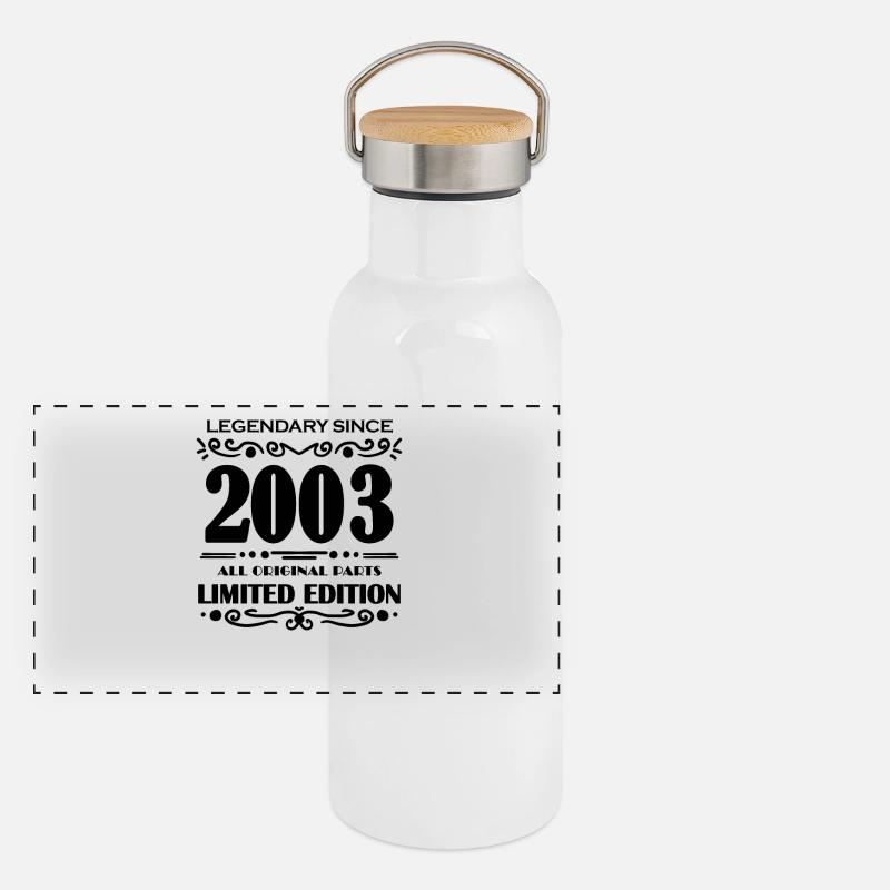 2003 - Né 2003 - Année de construction 2003 Gourde isotherme avec bouchon en bambou