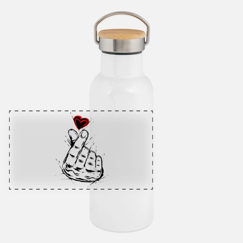 K-Pop Liebe Panorama Thermosflasche mit Bambusdeckel